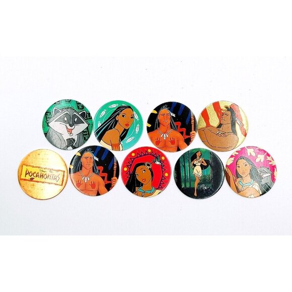 Lot 25 Vintage 90's Pogs Lion King Pocahontas Milk Caps - Picture 2 of 5